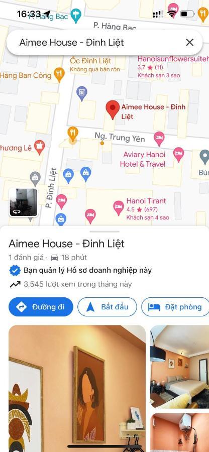 Apartmán Aimee House - Dinh Liet Hanoj Exteriér fotografie